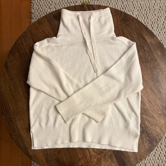 White Cowl Neck Sweater by Pale Sky, Medium - Picture 9 of 10